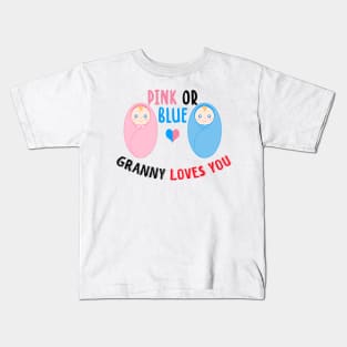 Pink or blue granny loves you Kids T-Shirt